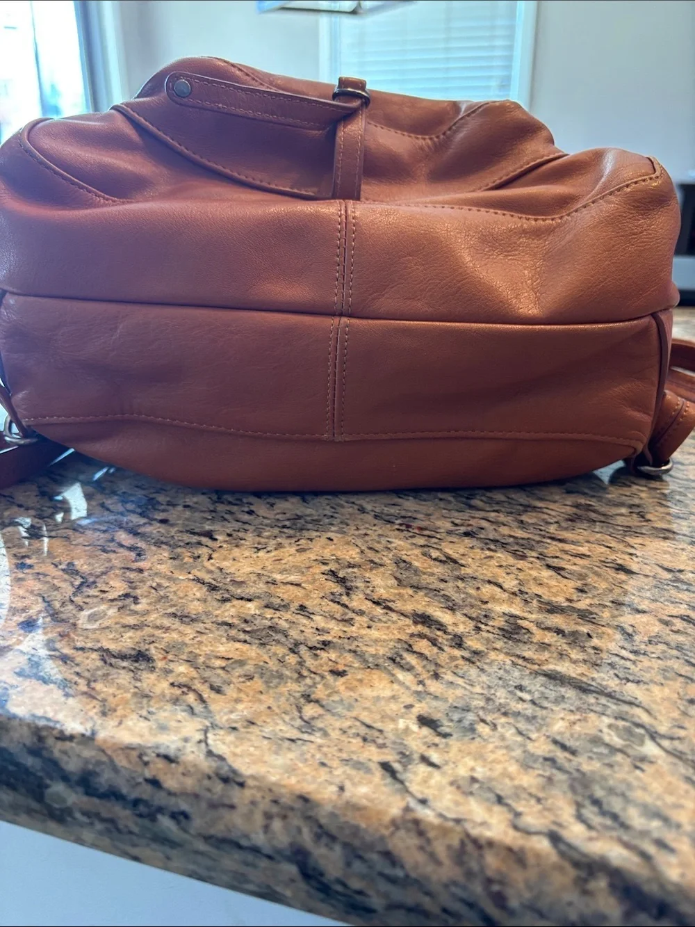 Lancaster Paris Soft Vintage Nova Full-Grain Cowhide Leather Backpack Cognac